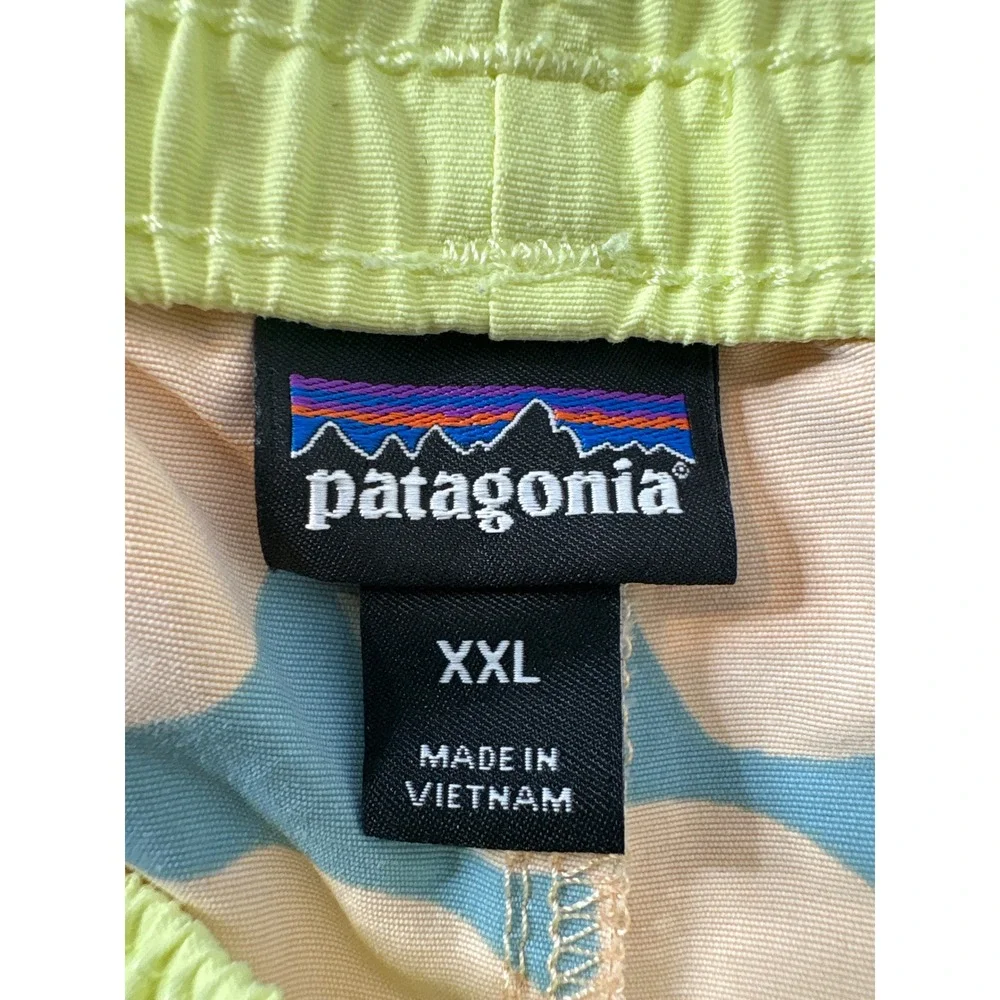 PATAGONIA Girls Blue Peach‎ Hibiscus Floral Baggies Swim Shorts XXL Surf Beachy